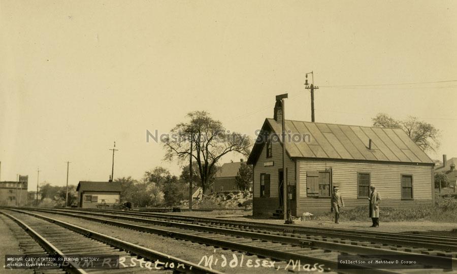 Postcard: Boston & Maine Railroad Station, Middlesex, Massachusetts